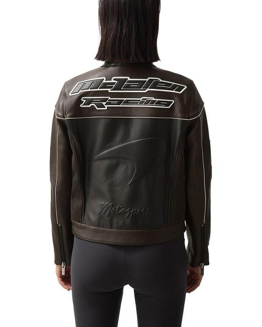 Reiss Black Champion Leather Mclar Jacket
