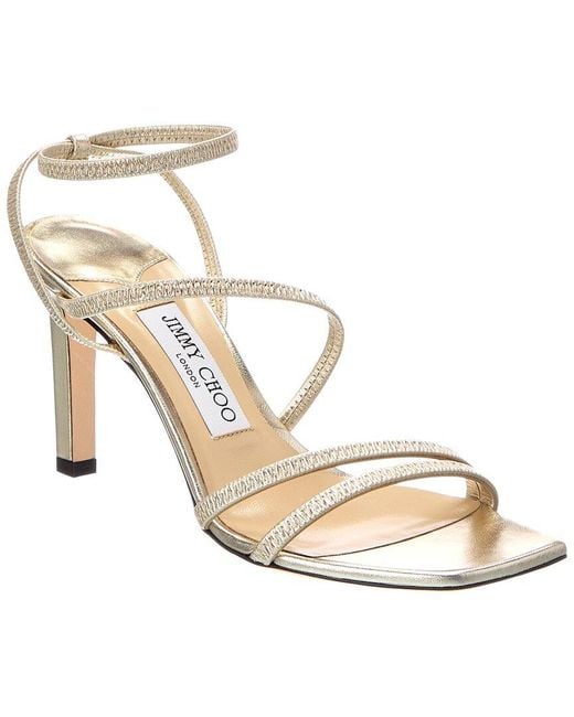 Jimmy Choo Metallic Nori 85 Leather Sandal