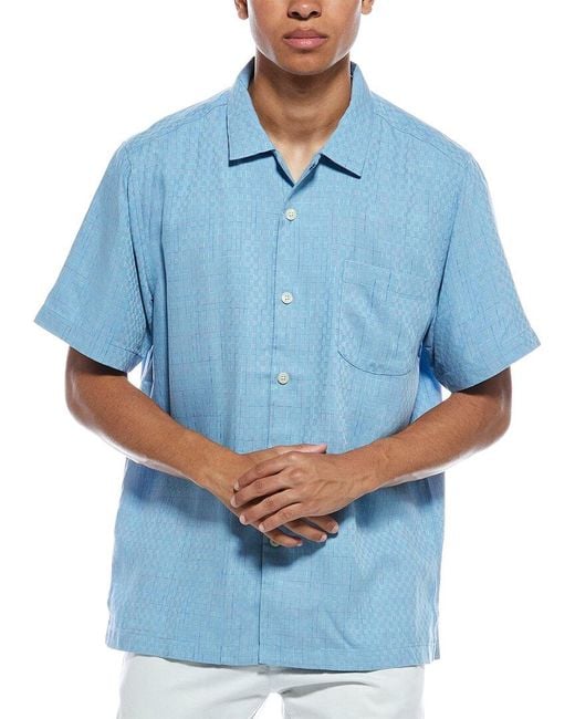 Tommy Bahama Blue Coconut Point Prismatic Check Camp Shirt for men