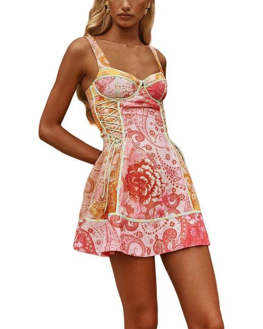 LEON GORI Red Sleeveless Mini Dress