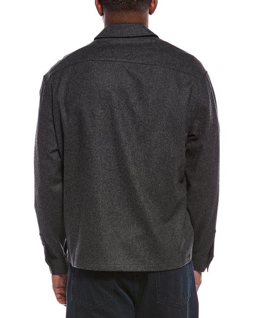 FRAME Black Wool-Blend Overshirt for men