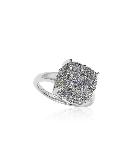 Suzy Levian Gray Silver Cz Ring