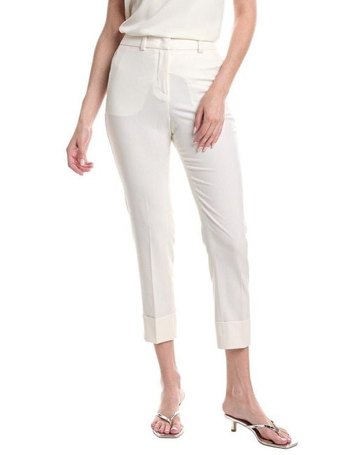 Peserico White Wool-Blend Pant