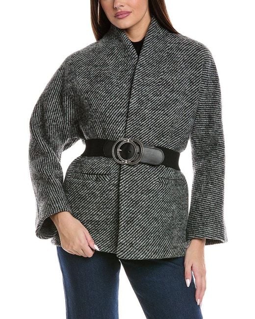 Ba&sh Gray Manteau Carole Wool Coat