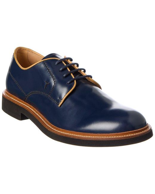 Tod's Blue Leather Derby for men
