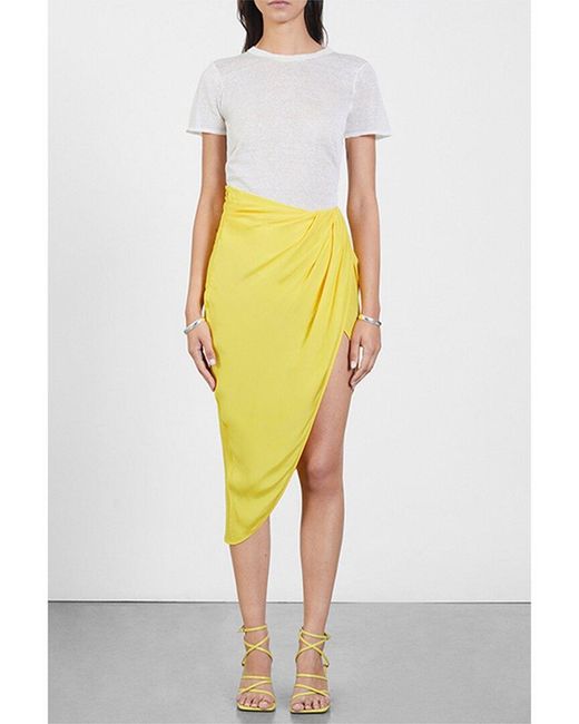 GAUGE81 Yellow Paita Silk Midi Skirt