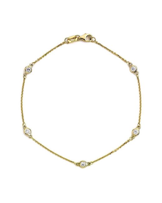 Suzy Levian Metallic 14k 0.15 Ct. Tw. Diamond Station Bracelet