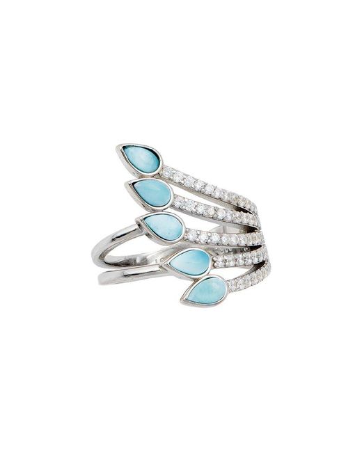 Savvy Cie Blue Larimar Cz Ring
