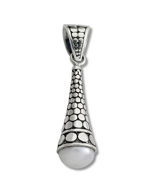 Samuel B. White Silver 9-10mm Pearl Bali Design Pendant