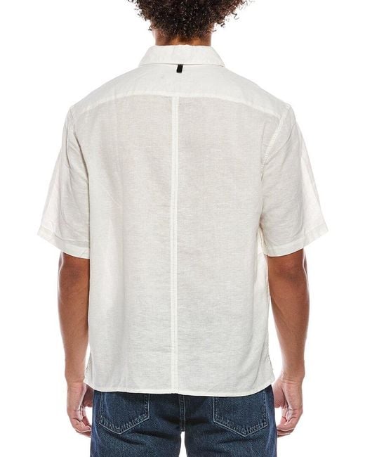 Rag & Bone White Dalton Linen Shirt for men