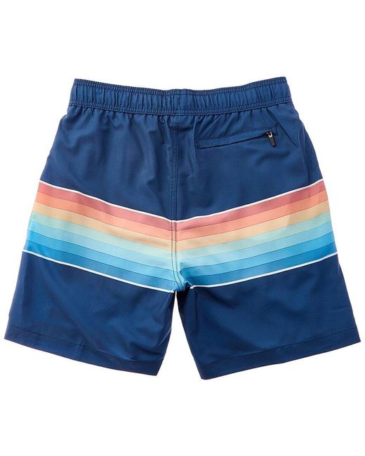 Trunks Surf & Swim Blue Stretch Elastic Comfort Lined Swim Short for men