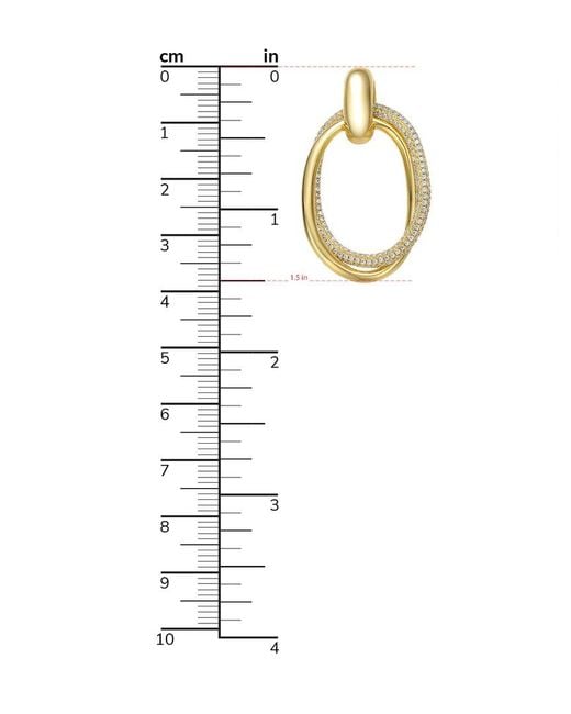 Rachel Glauber Metallic 14k Plated Cz Dangle Earrings