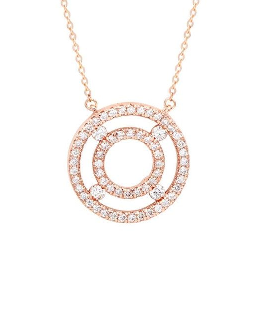 Suzy Levian White 14k Rose Gold 0.75 Ct. Tw. Diamond Double Circle Necklace