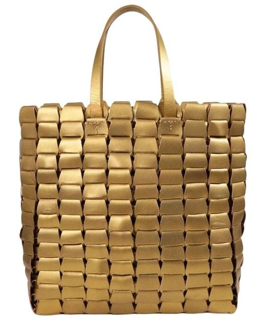 Dragon Diffusion Metallic Link Leather Tote