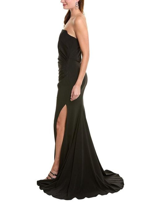 Issue New York Black Strapless Gown