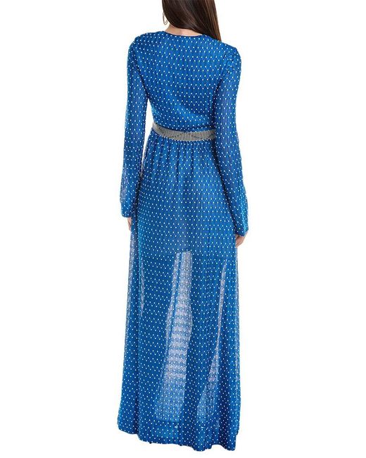 M Missoni Blue Knit Long Maxi Dress