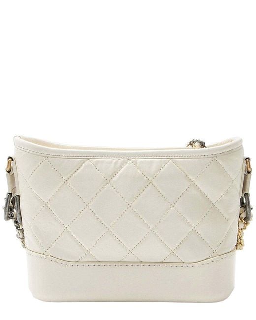 Chanel Natural White Aged Calfskin Gabrielle Small Hobo (authentic Pre-loved)