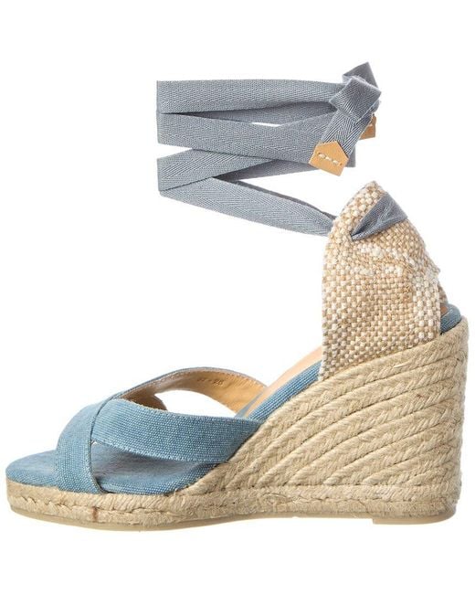 Castaner Blue Castaner Bailey Cotton Wedge Sandal