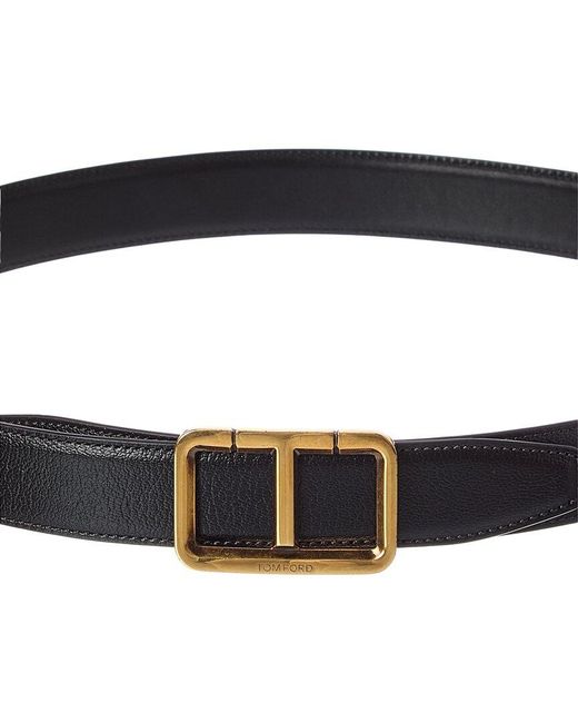 Tom Ford Black Leather Belt for men