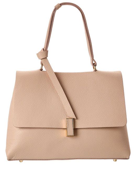 Italian Leather Natural Top Handle Shoulder Bag