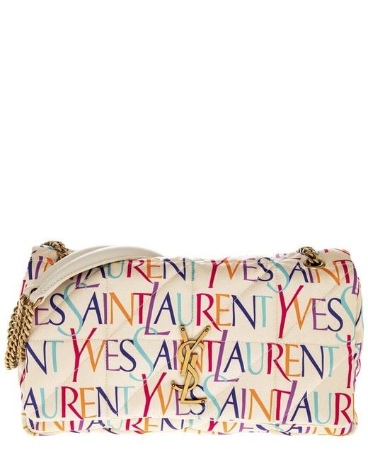 Saint Laurent White Jamie Medium Silk Shoulder Bag
