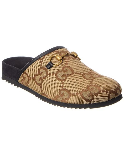 Gucci Maxi GG Canvas Slipper in Brown for Men Lyst UK