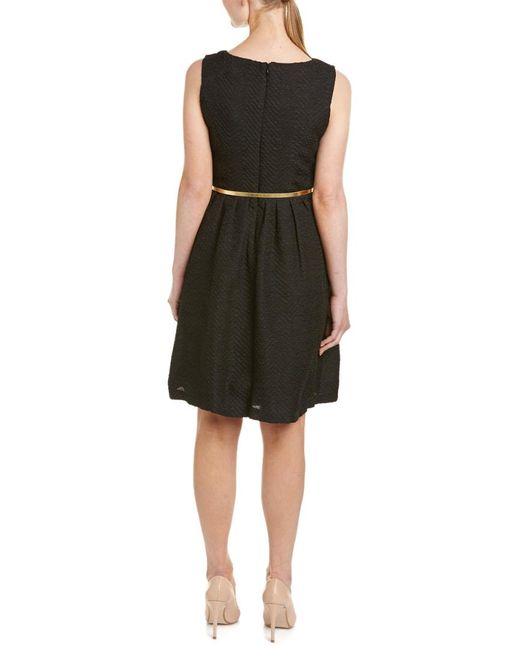 Ellen Tracy Womens Petite Sleeveless Fit-and-Flare Dress with V-Neck and Belt Ellen Tracy Womens Petite Sleeveless Fit-and-Flare Dress with V-Neck and Belt