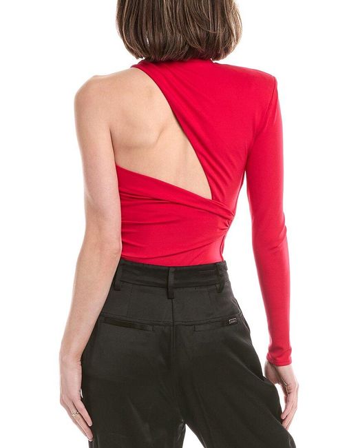 Elisabetta Franchi Red Asymmetrical Bodysuit