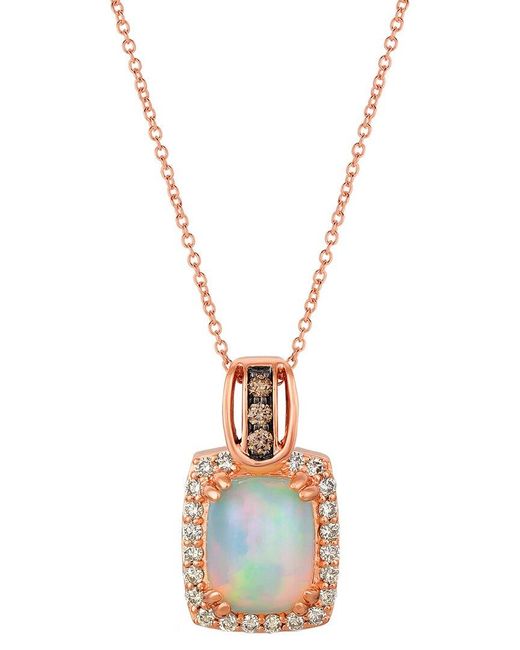 Le Vian Metallic Le Vian 14k Strawberry Gold 1.97 Ct. Tw. Diamond & Opal Necklace