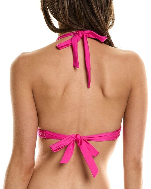 Trina Turk Pink Monaco Braided Halter Bikini Top