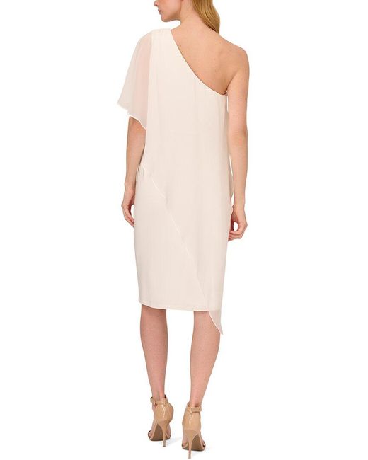 Adrianna Papell Natural Sheath Off The Shoulder Dress