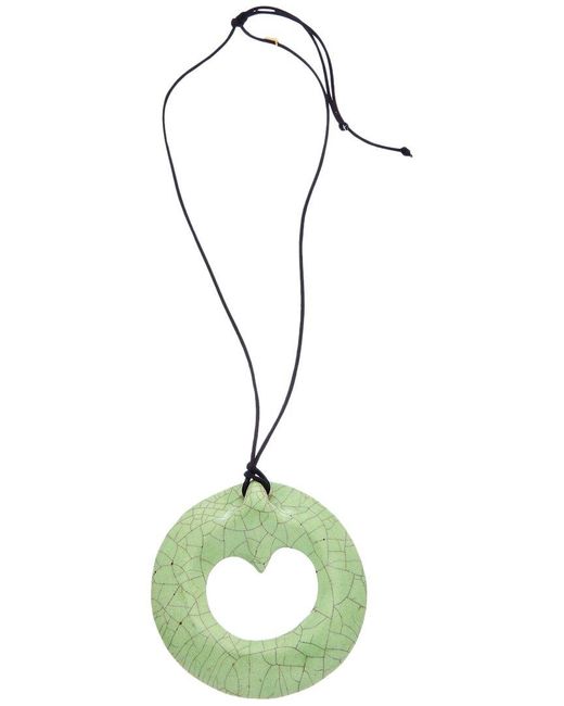 Kenneth Jay Lane Green Pendant Necklace
