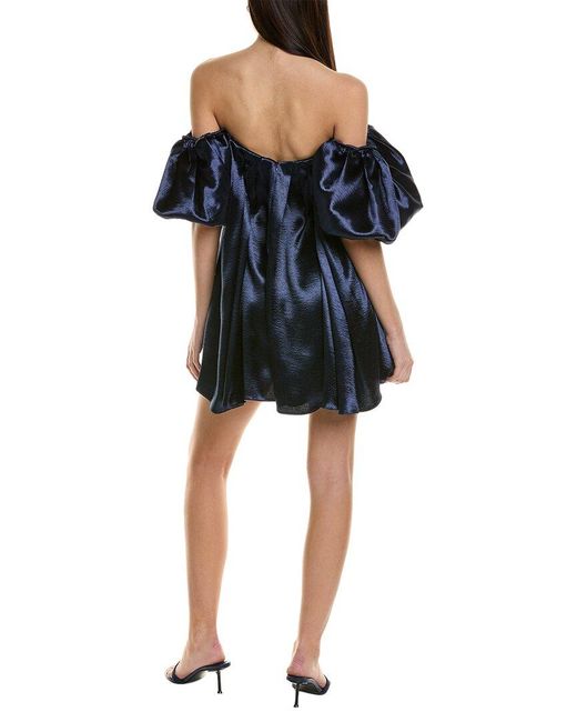 Caroline Constas Blue Palmer Mini Dress