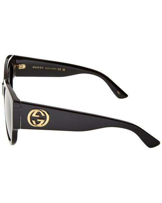 Gucci Black GG0142SAN 55mm Sunglasses