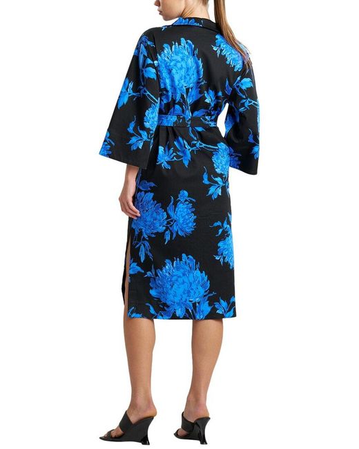 Natori Blue Kimona Shirt Dress