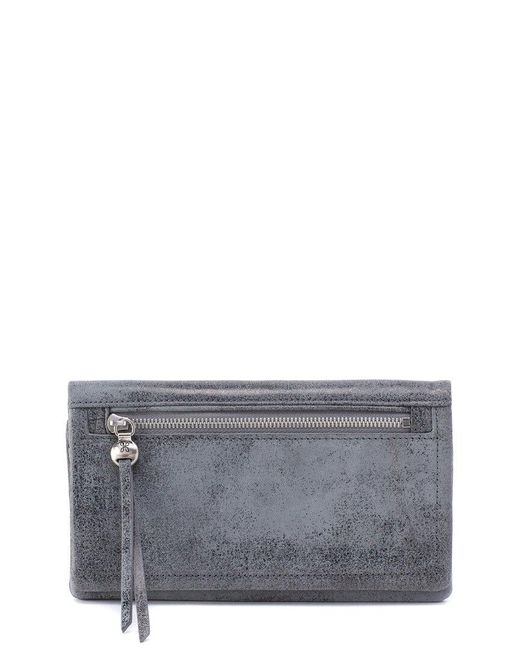 Hobo International Gray Lumen Continental Leather Wallet