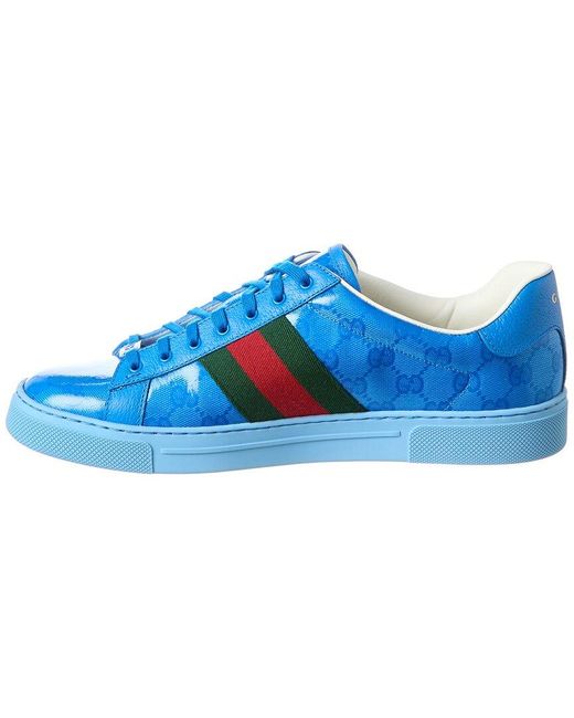 Gucci Blue Ace GG Crystal Canvas Sneaker for men