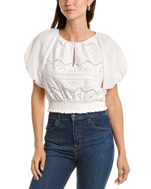 Diane von Furstenberg White Lucy Top