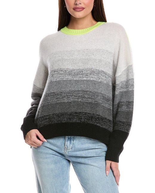 Brodie Cashmere Gray Gradient Fade Cashmere Sweater
