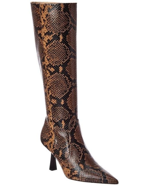 Stuart Weitzman Brown Stuart Supersculpt Zip Boot 75