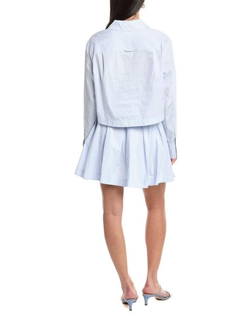 Jonathan Simkhai Blue Callas Pleated Mini Dress