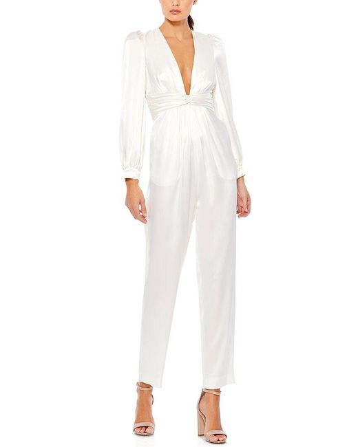 Mac Duggal White Jumpsuit