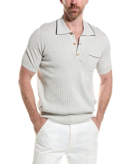 Brunello Cucinelli Gray Polo Sweater for men
