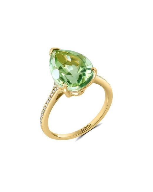Effy Fine Jewelry Green 14K 5.52 Ct. Tw. Diamond & Amethyst Ring
