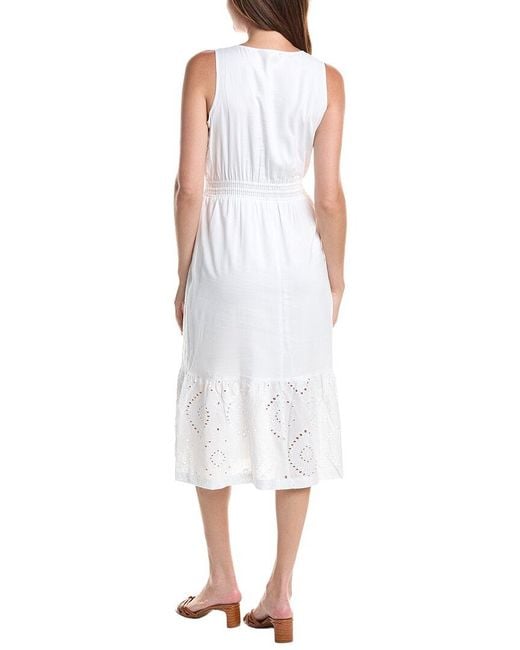 Splendid White Eyelet Midi Dress