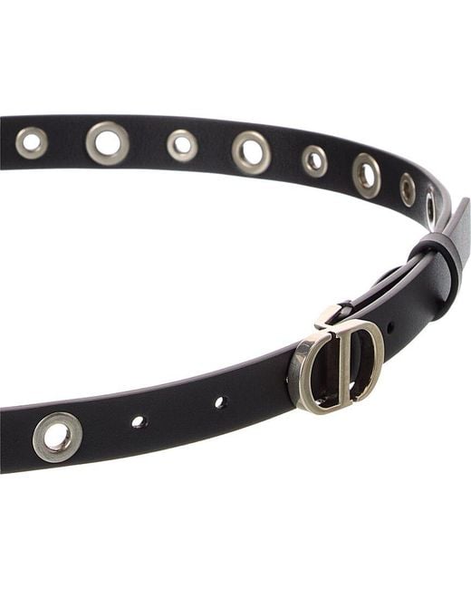 Dior Black 30 Montaigne Fine Leather Belt