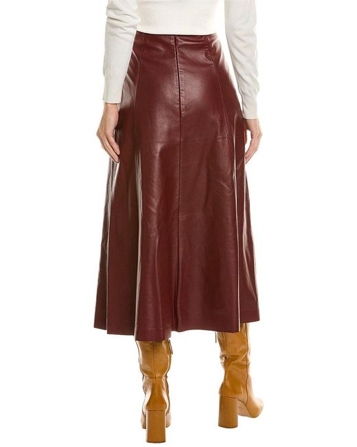 Ferragamo Brown Leather Skirt