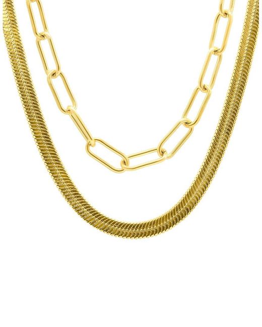 Adornia Metallic 14k Plated Stackable Necklace