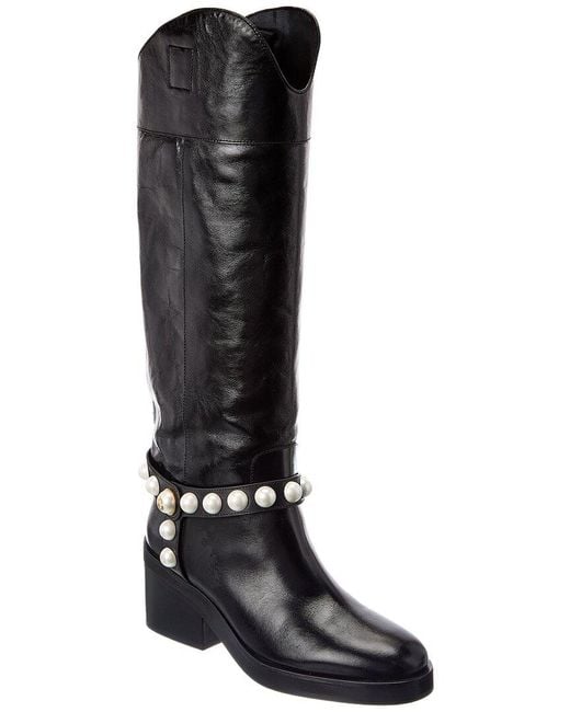 Jimmy Choo Black Tonya A 70 Leather Knee-High Boot