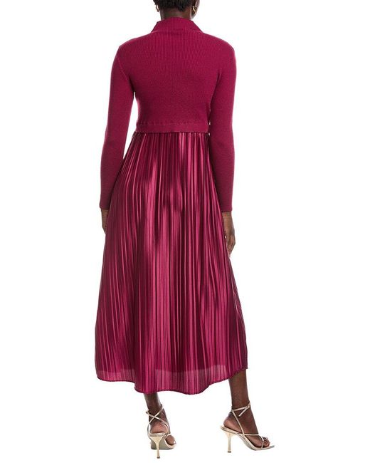 Nanette Lepore Pleated Maxi Dress in Red | Lyst UK